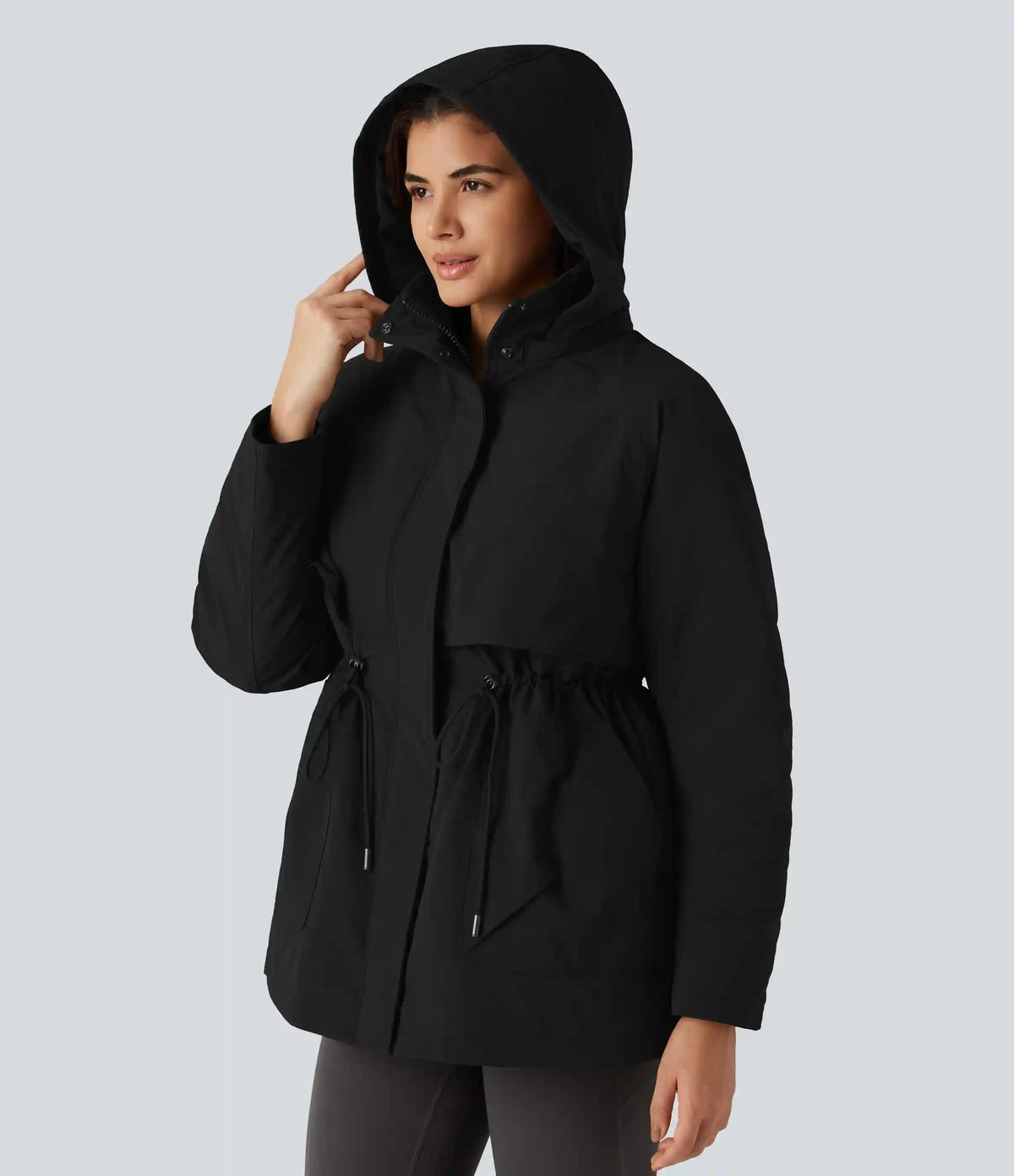 Hooded Long Sleeve Casual Padded Jacket with Pockets