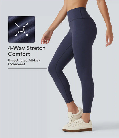 High Waisted Waffle Casual Leggings