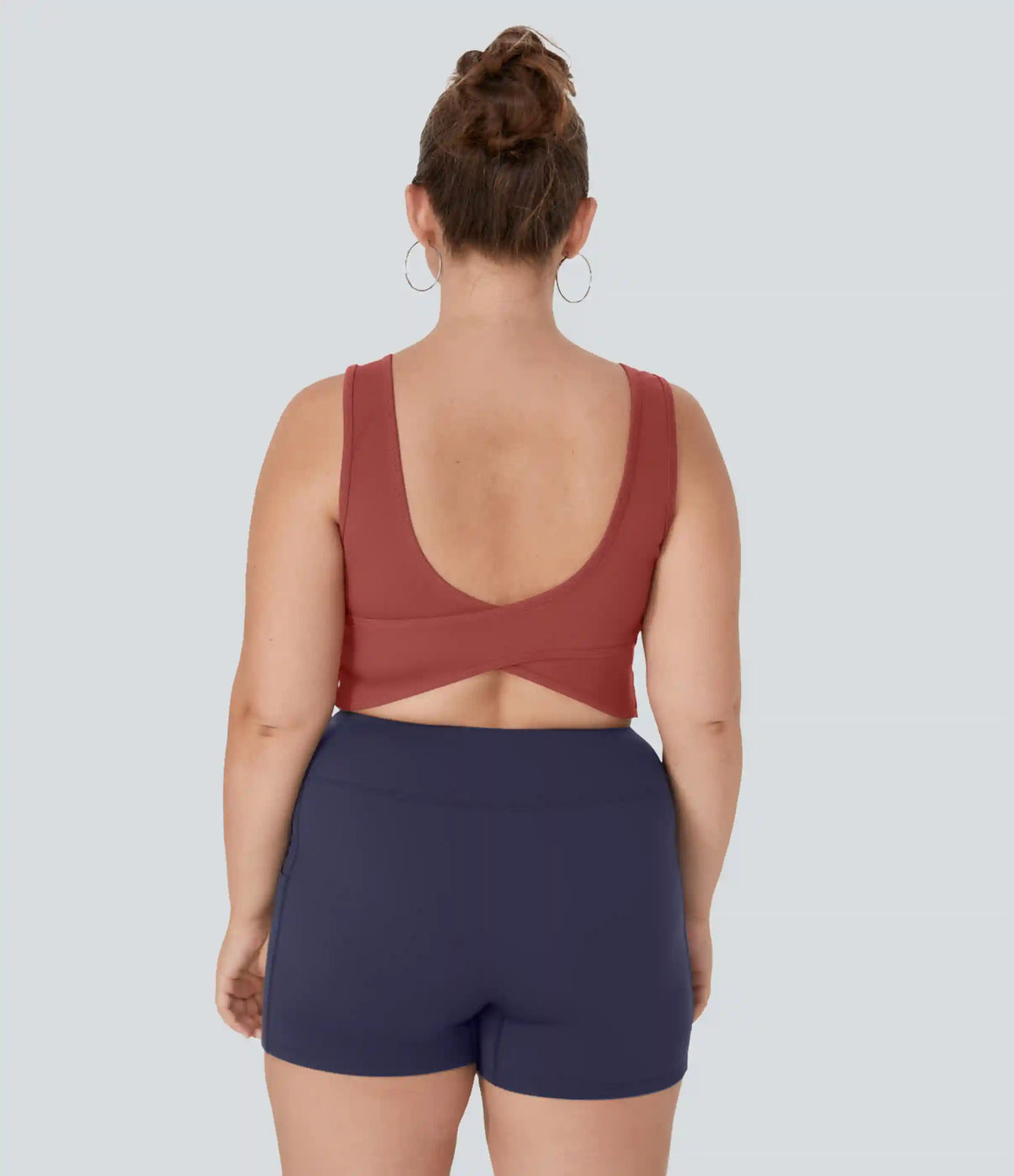 U Neck Crossover Plus Size Barre Ballet Dance Tank Top