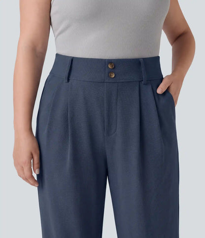 Plus Size Halara Flex™ High Waisted Tapered Waffle Work Pants with Pockets
