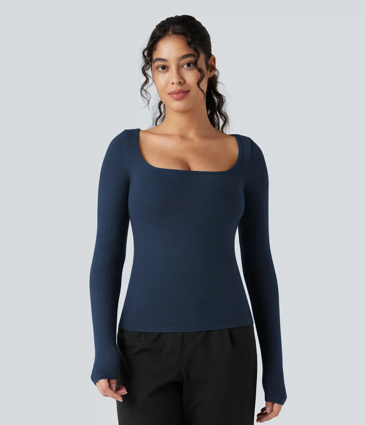 Halara HeatCore Scoop Neck Long Sleeve Work Warming T-Shirt