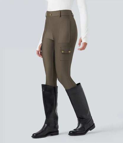 High Waisted Sheen 7/8 Leggings with Pockets
