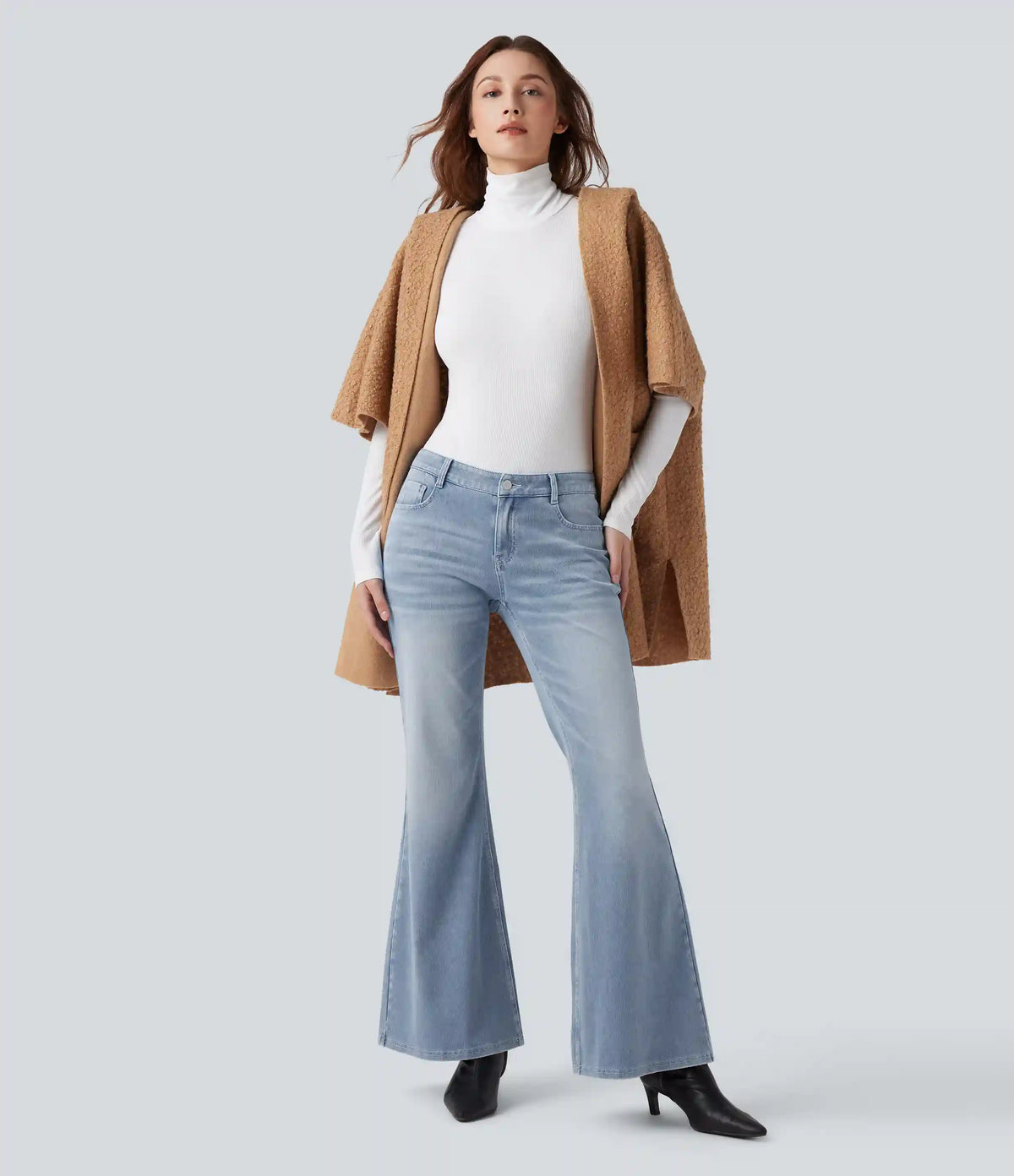 Halara Flex™ Low Rise Flare Washed Casual Jeans with Pockets