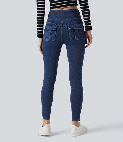 Halara Flex™ High Waisted Tummy Control Denim Casual Leggings with Pockets