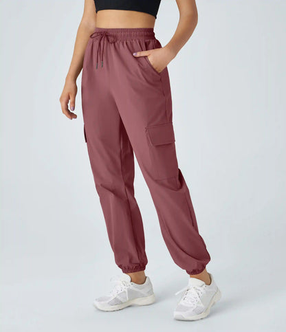 Mid Rise Drawstring Pocket Casual Cargo Joggers
