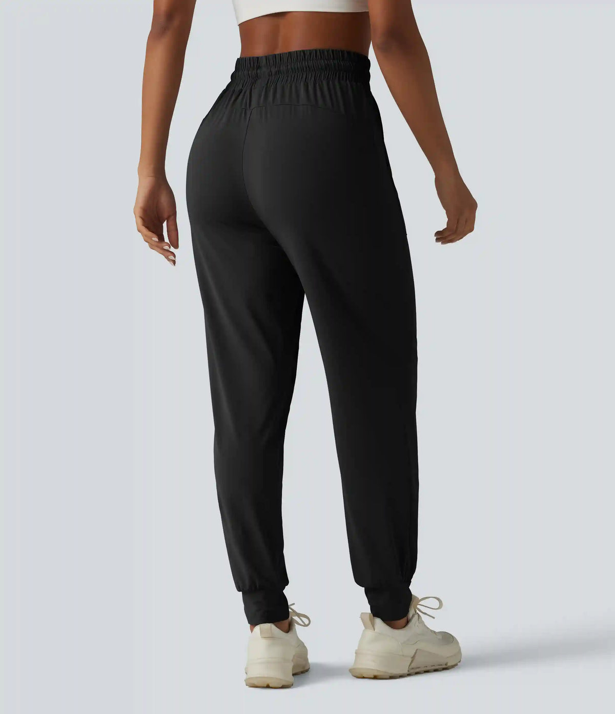 High Waisted Drawstring InstantCool Workout Joggers with Pockets-UPF50+