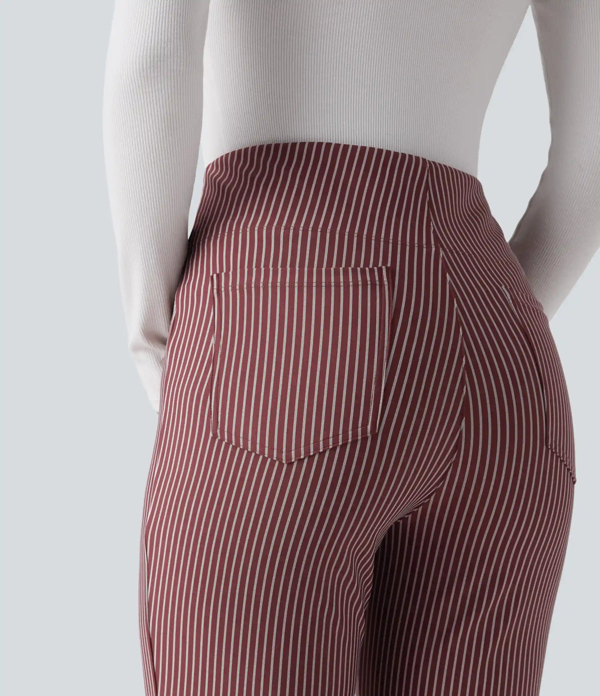 Halara Flex™ High Waisted Striped Work Flare Pants with Pockets