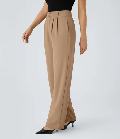 Halara Flex™ High Waisted Zipper Pocket Shirred Straight Leg Work Pants