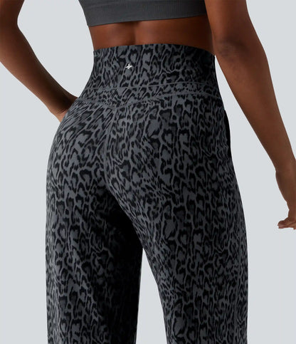 Halara UltraSculpt™ Leopard Print High Waisted Tummy Control Straight Leg Yoga Pants with Pockets