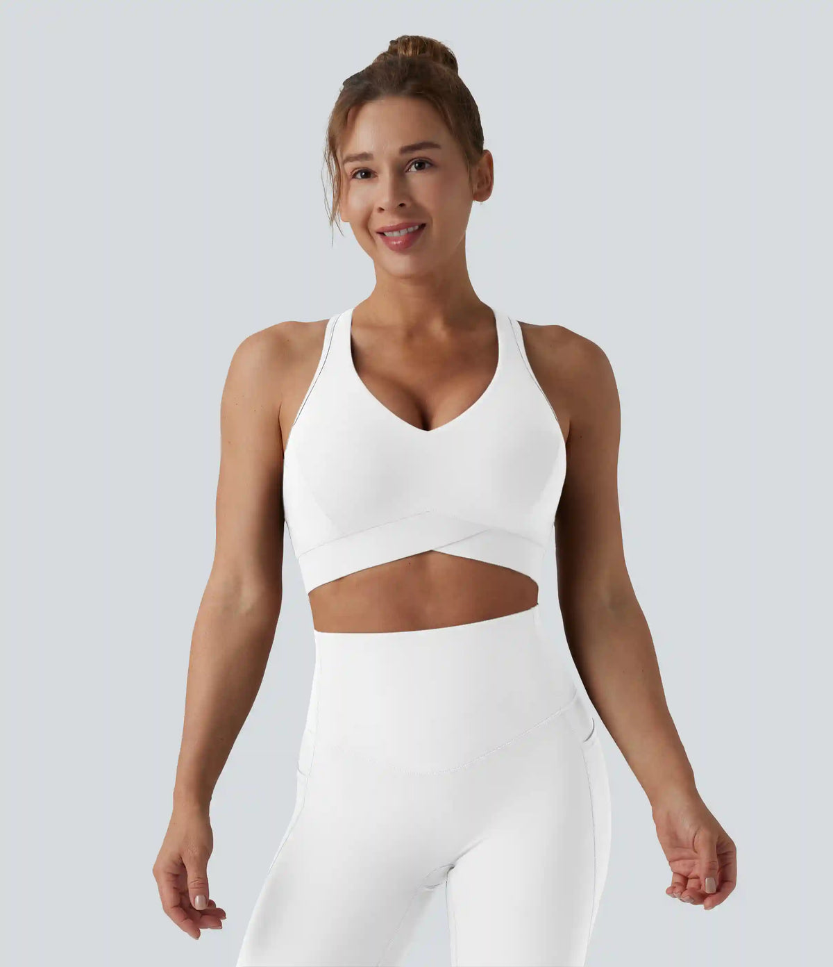 Halara UltraSculpt™ Light Support V Neck Racerback Running Sports Bra DD-F Cups