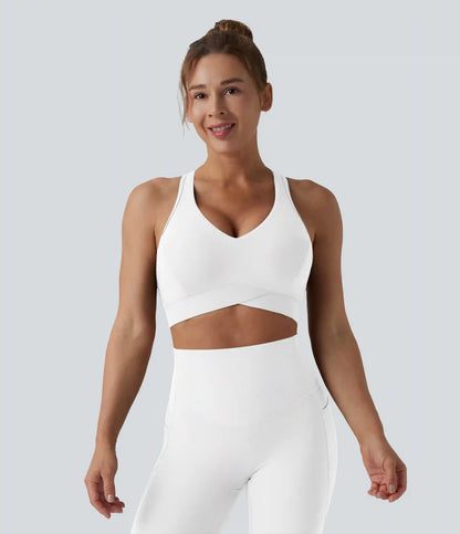 Halara UltraSculpt™ Light Support V Neck Racerback Running Sports Bra DD-F Cups