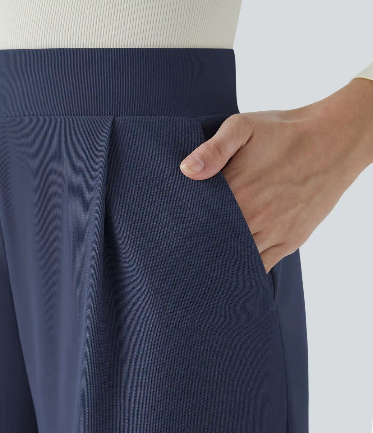 Halara Flex™ High Waisted Body Sculpt Waist-Slimming Pocket Wide Leg Micro Waffle Work Pants