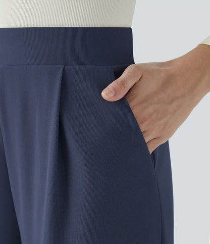 Halara Flex™ High Waisted Body Sculpt Waist-Slimming Pocket Wide Leg Micro Waffle Work Pants