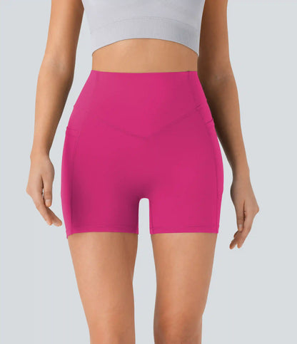 Halara UltraSculpt™ High Waisted Scrunch Butt Lifting Tummy Control Pocket Shaping Workout Biker Shorts 5''