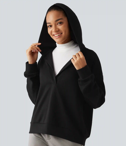 Hooded Dropped Shoulder Long Sleeve Work Sweatshirt