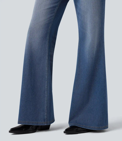 Halara Flex™ Low Rise Flare Washed Casual Jeans with Pockets