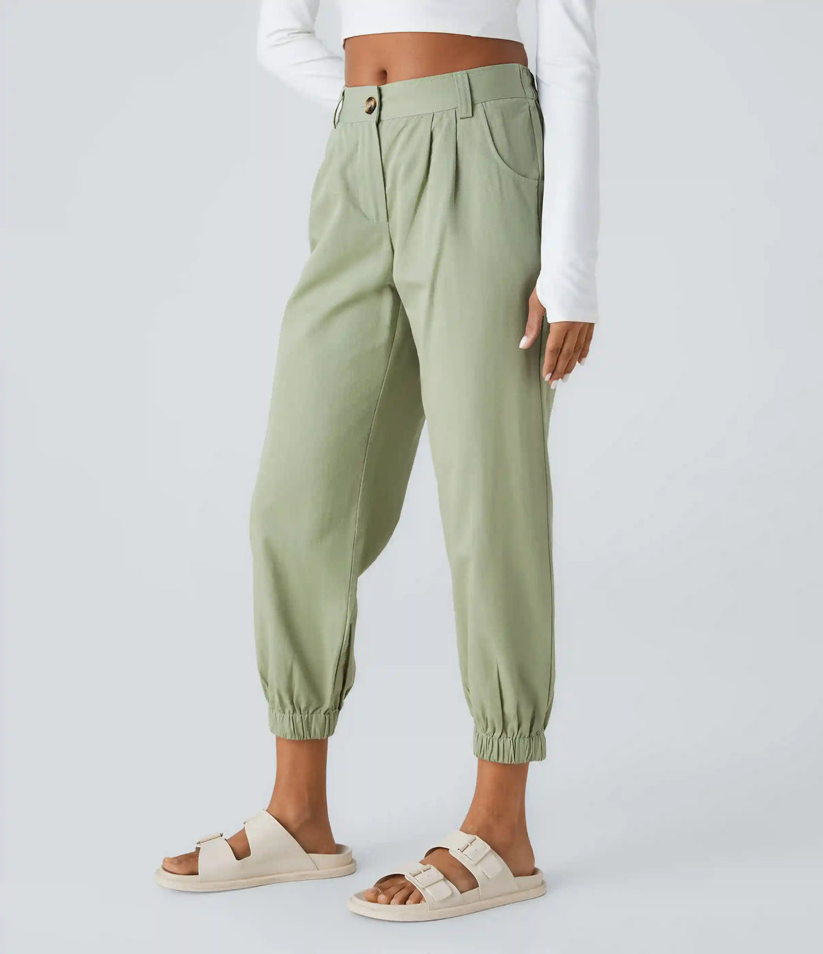 Mid Rise Casual Joggers with Pockets