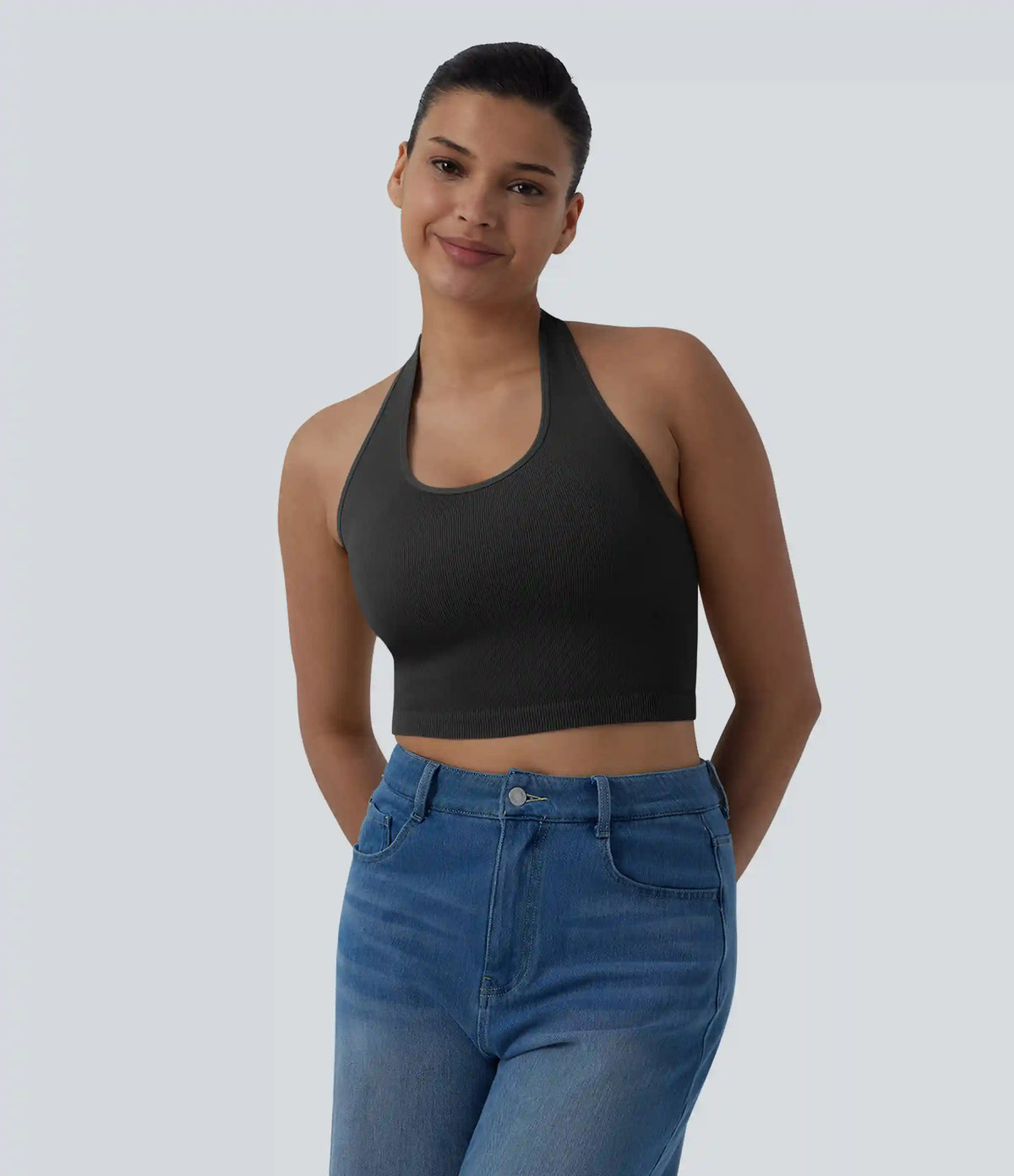 OneForm Seamless Flow Halter Cropped Casual Tank Top
