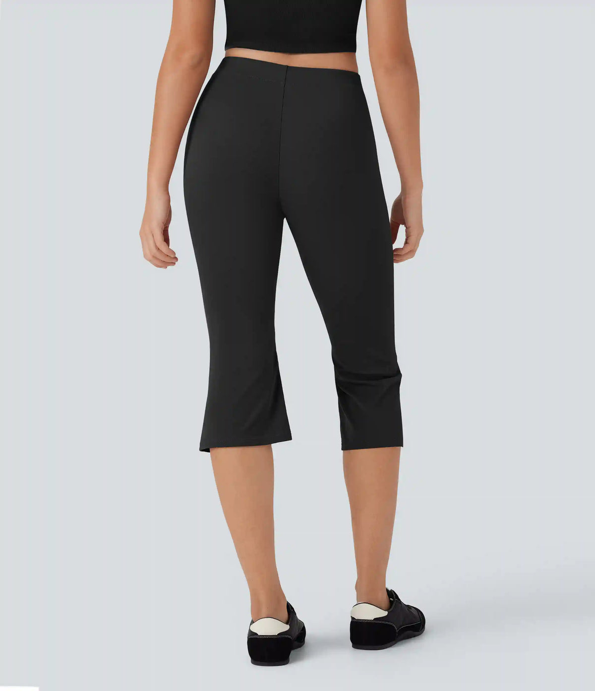 Mid Rise Capri Flare Work Pants