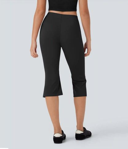 Mid Rise Capri Flare Work Pants