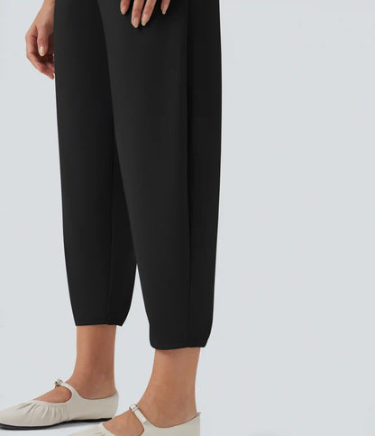 Halara Flex™ Mid Rise Tapered Crepe Work Pants with Pockets