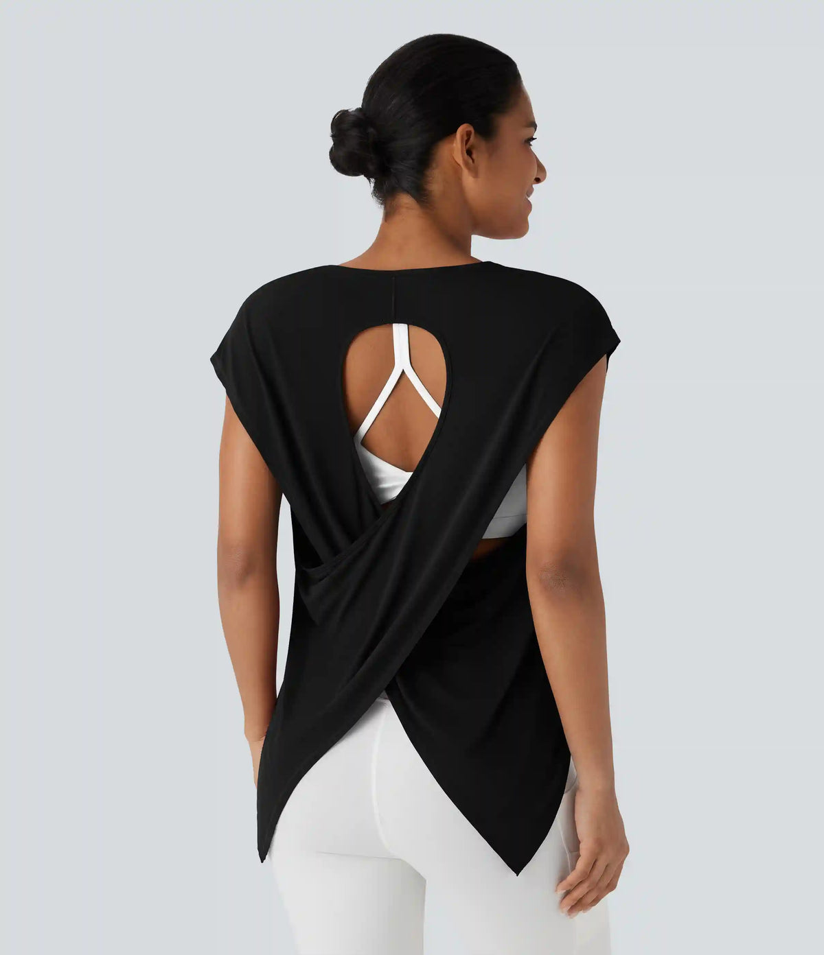 Crossover Asymmetric High-Low Hem Running Sports Top