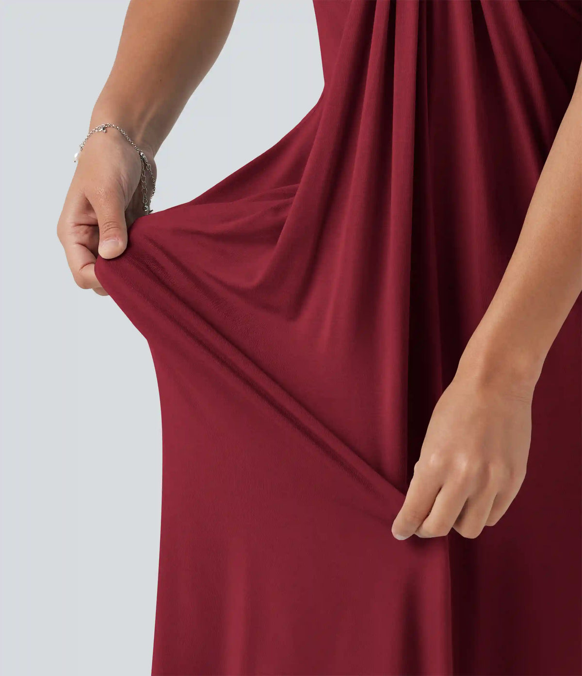 Halter Tie Back Built-in Bra Maxi Dress with Pockets