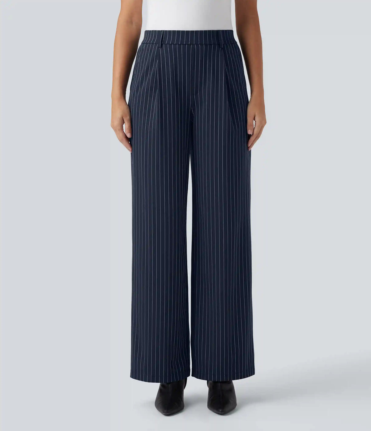 Halara Flex™ High Waisted Straight Leg InstantCool Stripe Work Pants with Pockets