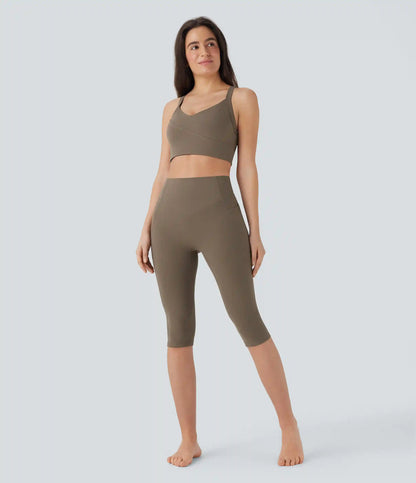 Halara UltraSculpt™ High Waisted Scrunch Butt Lifting Tummy Control Shaping Training Pedal Pusher Leggings with Pockets