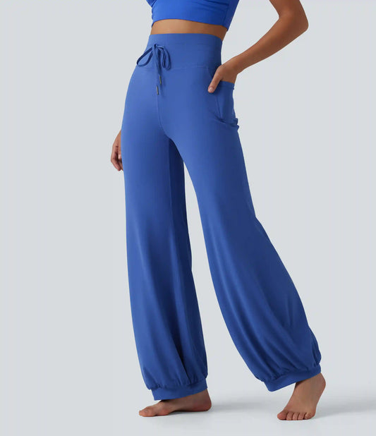 SoftlyZero™ High Waisted Drawstring Dance Balloon Pants with Pockets