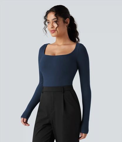 Halara HeatCore Scoop Neck Long Sleeve Work Warming T-Shirt