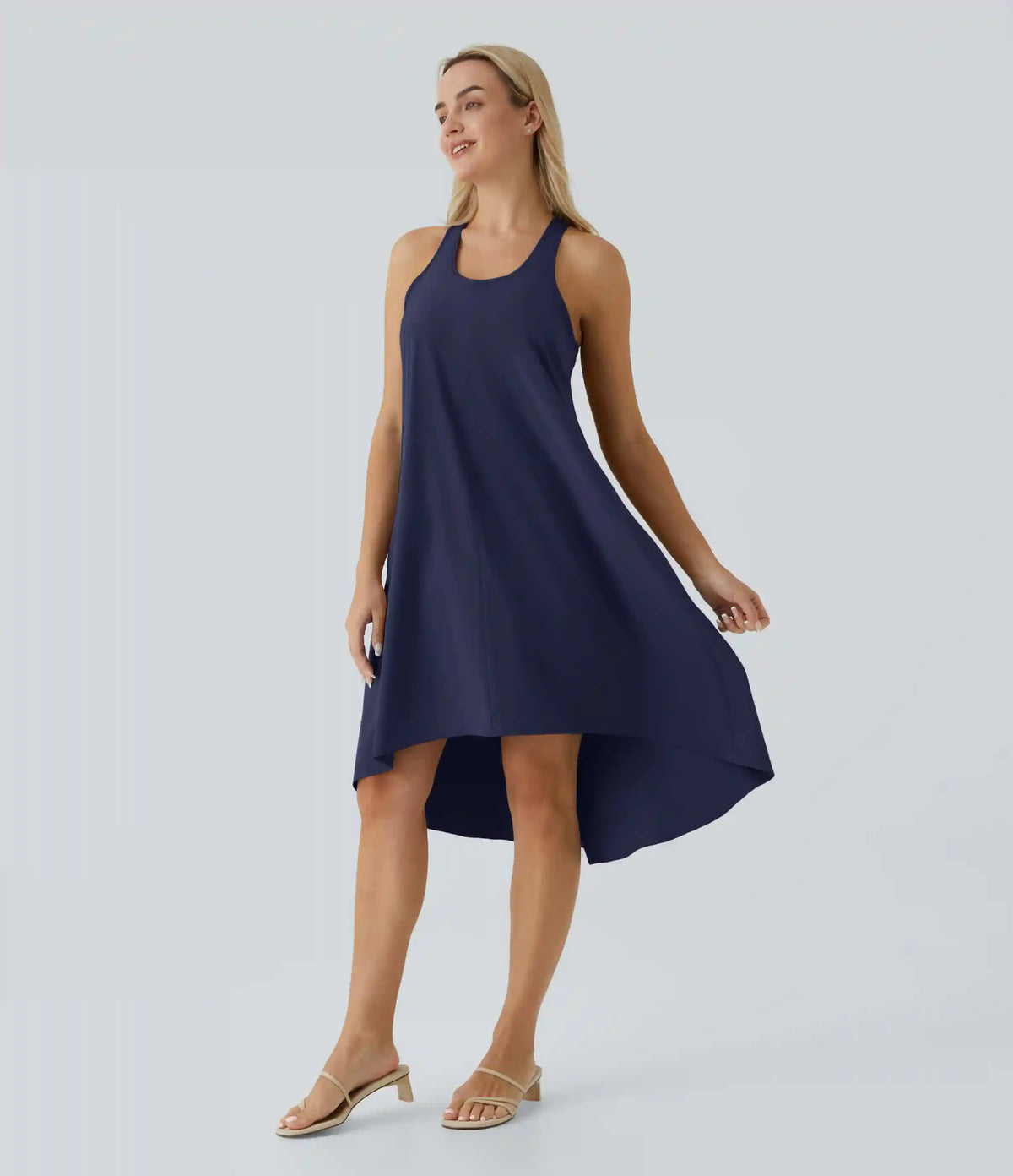 Breezeful™ RacerPocket High Low Flowy Midi Quick Dry Casual Dress