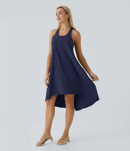 Breezeful™ RacerPocket High Low Flowy Midi Quick Dry Casual Dress