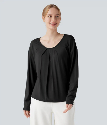 Round Neck Raglan Long Sleeve Casual Top