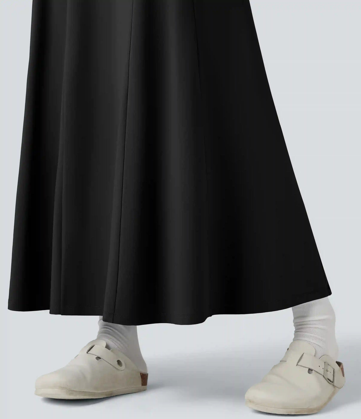 Henley Long Sleeve Flare Maxi Casual Dress