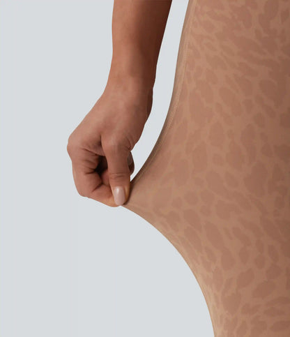 Halara UltraSculpt™ Leopard Print High Waisted Tummy Control Shaping Running 7/8 Leggings with Pockets