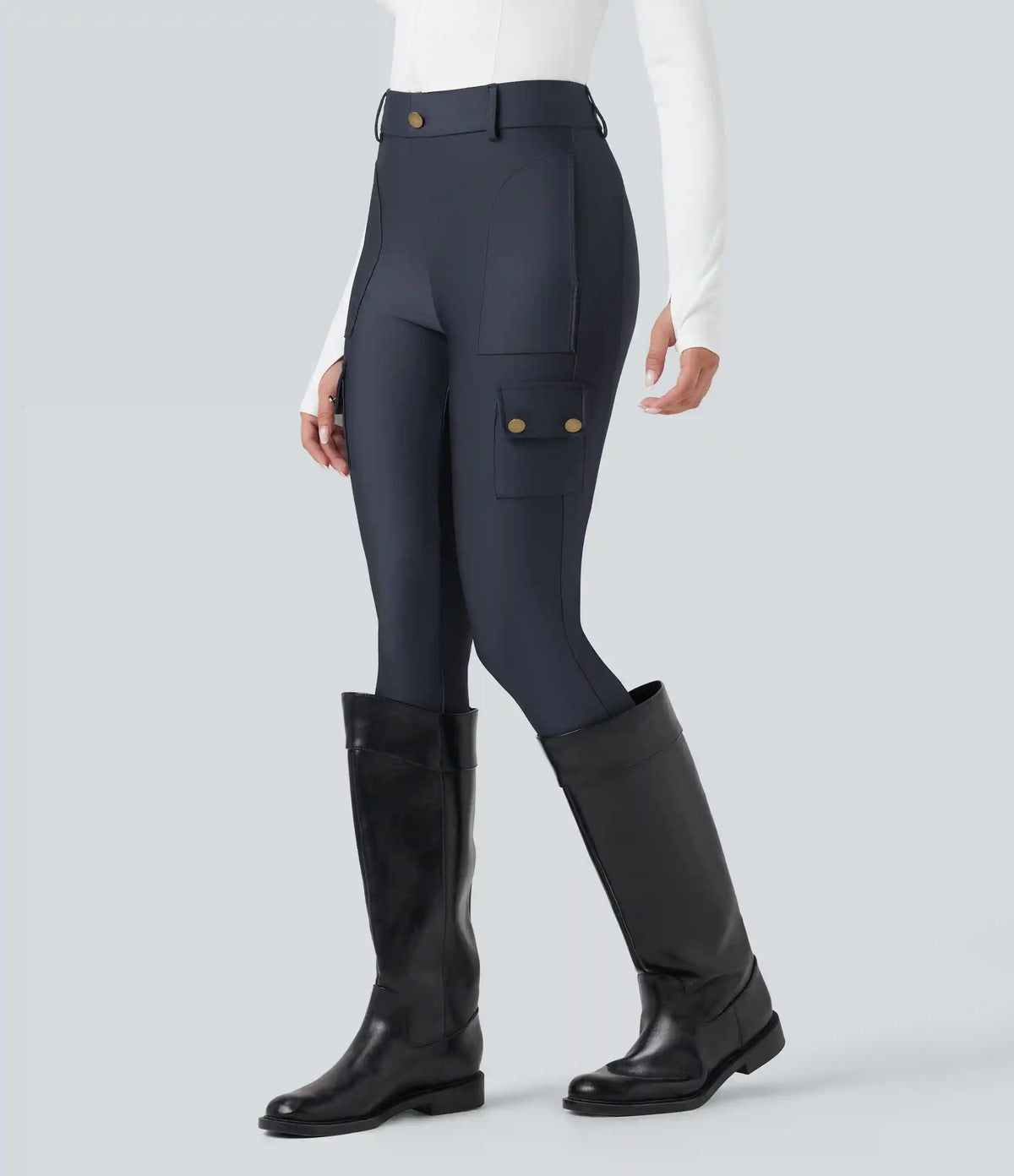 High Waisted Sheen 7/8 Leggings with Pockets