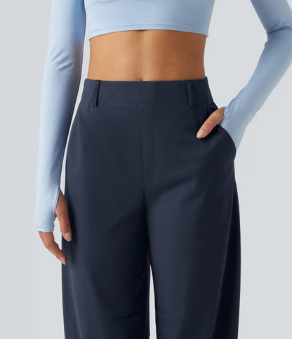 DayStretch High Waisted Barrel Leg Dance Pants with Pockets