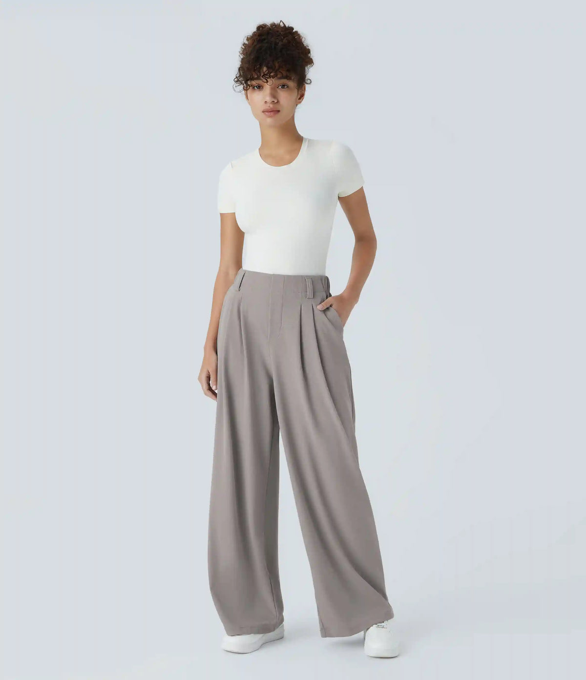 Halara Flex™ High Waisted Pocket Wide Leg Waffle Work Pants