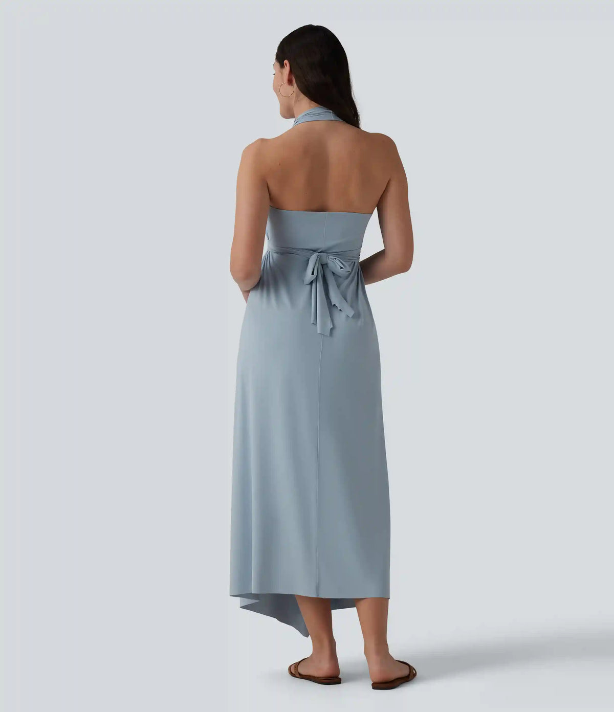 V Neck Tie Back Maxi Dress