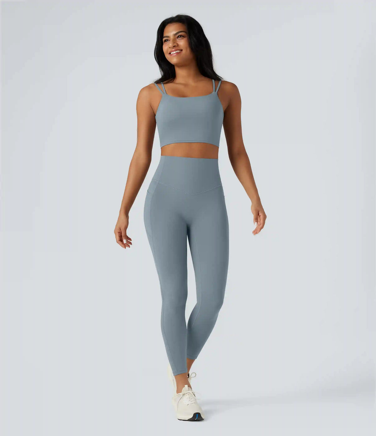 Halara UltraSculpt™ Double Straps Twisted Backless Cropped Yoga Tank Top