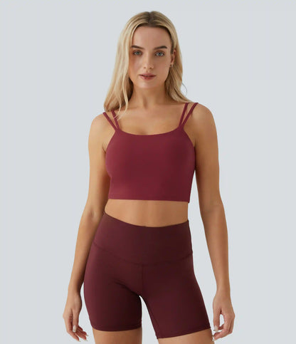 Double Straps Cropped Yoga Tank Top