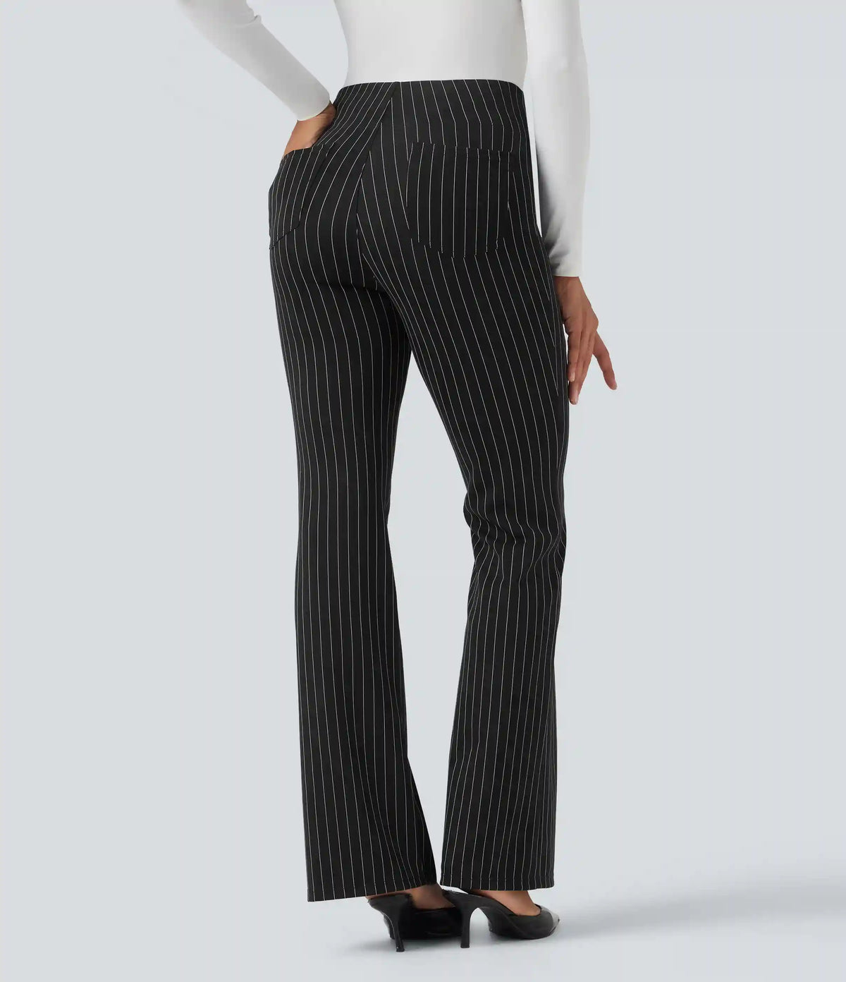 Halara Flex™ High Waisted Striped Work Flare Pants with Pockets