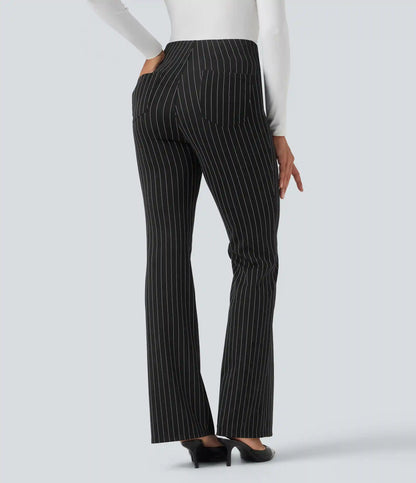 Halara Flex™ High Waisted Striped Work Flare Pants with Pockets