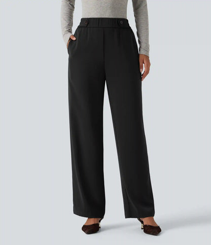 High Waisted Work Tapered Pants with Pockets