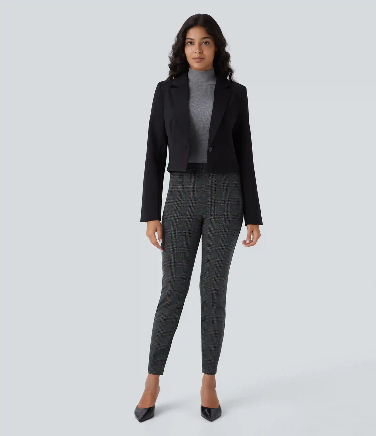 Halara Flex™ High Waisted Pocket Houndstooth Plaid Skinny Work Pants