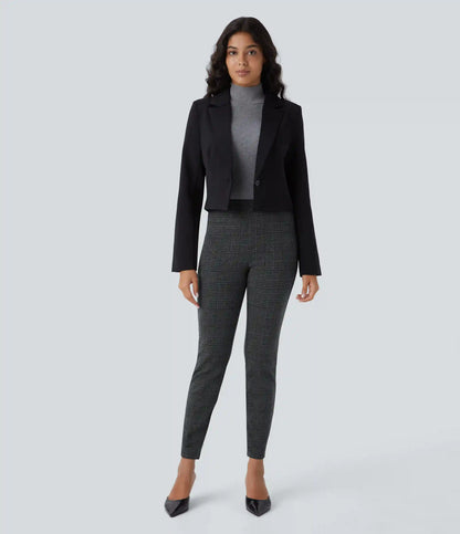 Halara Flex™ High Waisted Pocket Houndstooth Plaid Skinny Work Pants