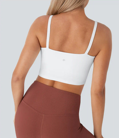 SoftlyZero™ Plush Basic Padded Cropped Low Support Running Cami Top DD-F Cups