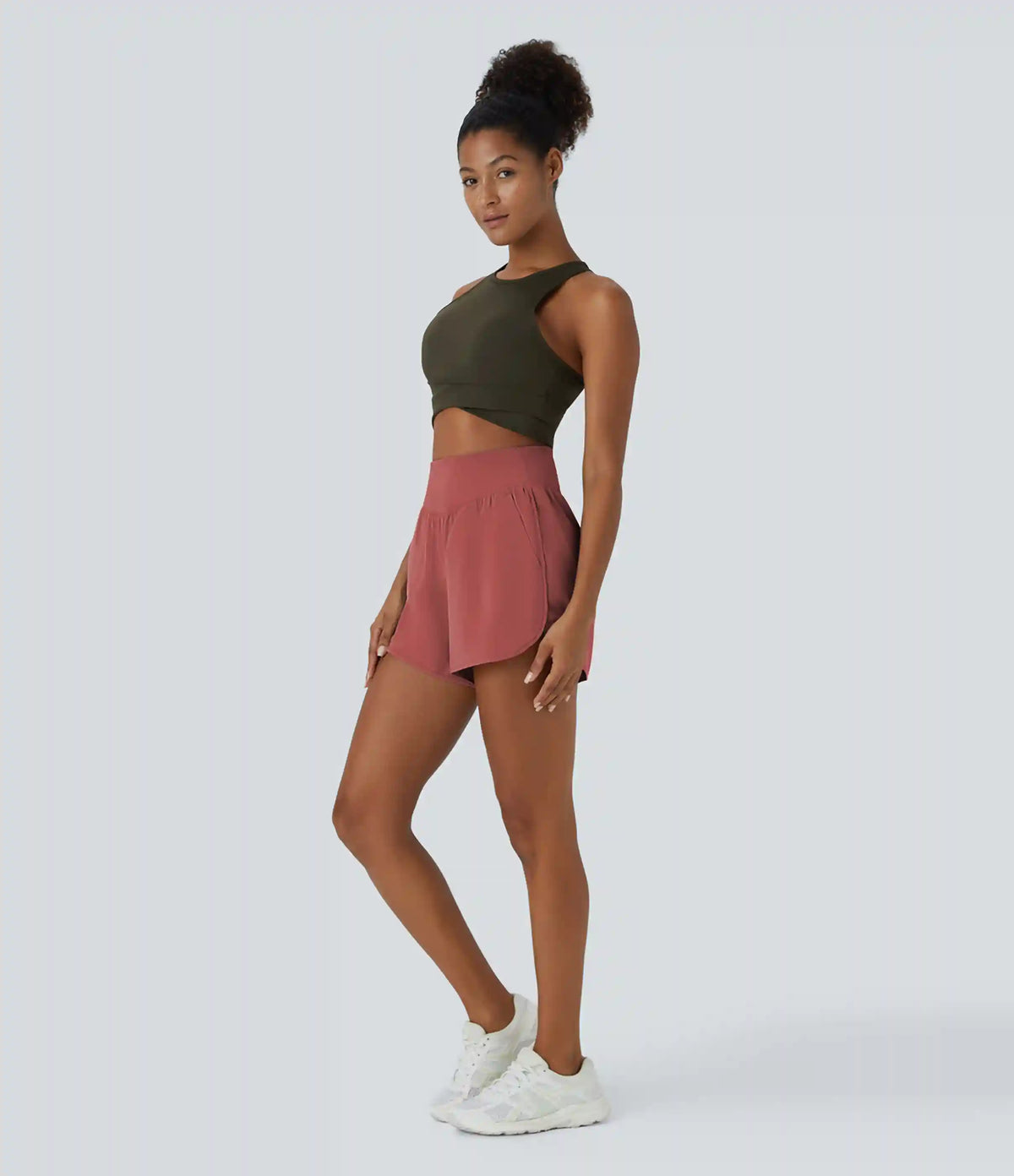 Breezeful™ High Waisted Pocket Quick Dry Casual Shorts 4"