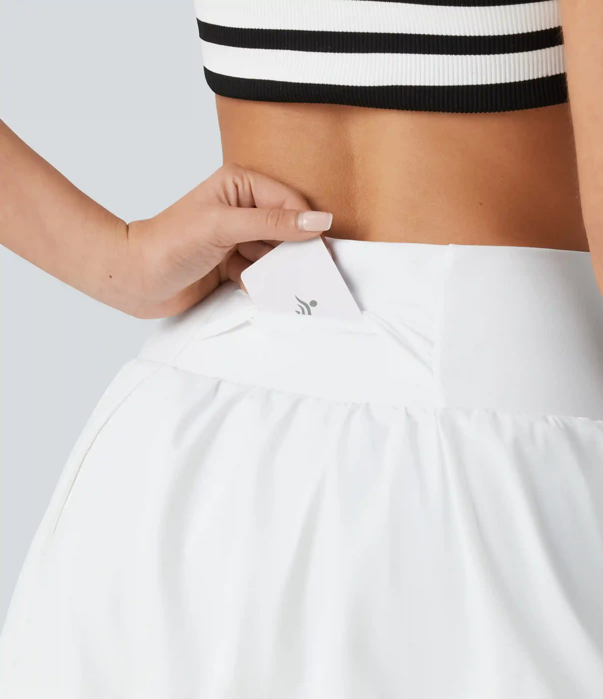 High Waisted 2-in-1 Micro Dance Bubble Skirt with Pockets